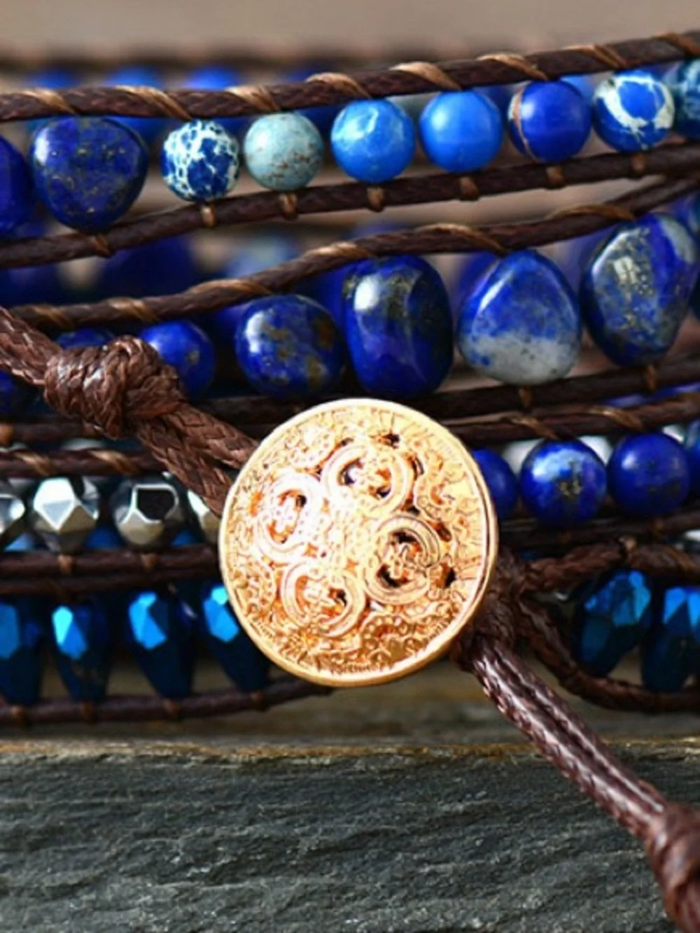 🩵Hello Gorgeous! Braided Lapis Lazuli Imperial Stone Bracelet- Royal Blue